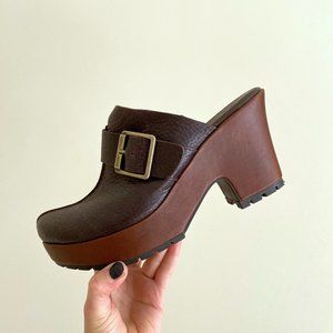 Korks by Kork-Ease platform brown clogs size 7